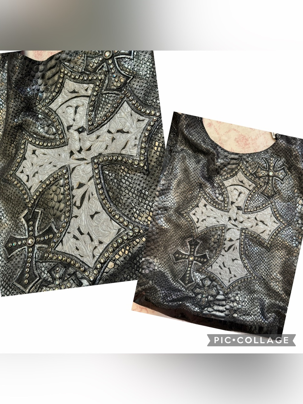 KIPPY’S Cross Hobo Handbag with Swarovski Crystals ✨ - Picture 3 of 11